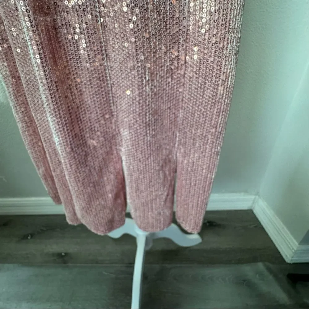 Isaac Mizrahi Live Pink Skirt Sequins Wearable Art Dressy Size S